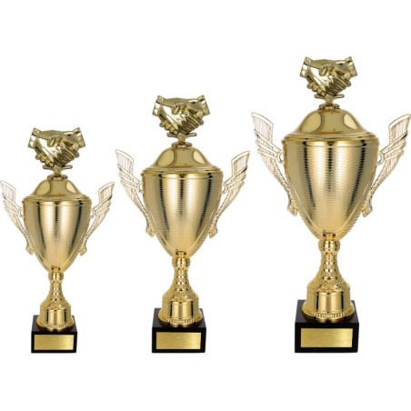 Złoty zestaw Pucharów z figurką uniwersalna - komplet trzech sztuk