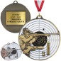 Masywny medal strzelecki tłoczony z tarczą punktową i emalią z tabliczką i szarfą strzelectwo sportowe Masywny medal strzelecki tłoczony z tarczą punktową i emalią z tabliczką i szarfą strzelectwo sportowe