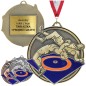 Masywny medal zapaśniczy tłoczony z kolorową emalią z wklejką i szarfą zapasy Masywny medal zapaśniczy tłoczony z kolorową emalią z wklejką i szarfą zapasy