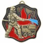 Okazały medal strażacki tłoczony z emalią z grawerką i szarfą straż pożarna OSP PSP