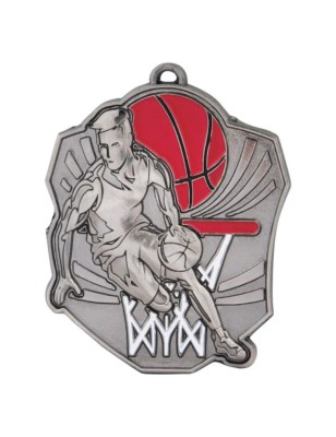Masywny Medal Koszykarski Tłoczony z Emalią | z Wklejką i Szarfą