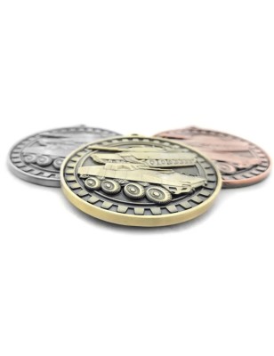 Wojskowe odznaczenie pamiątkowe – duży medal tłoczony Wojska Lądowe czołg i rosomak z tabliczką i szarfą