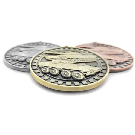 Wojskowe odznaczenie pamiątkowe – duży medal tłoczony Wojska Lądowe czołg i rosomak z tabliczką i szarfą