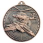 Lotnicze odznaczenie pamiątkowe – duży medal tłoczony Siły Powietrzne myśliwiec i śmigłowiec z grawerką i szarfą