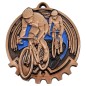 Kolarski medal tłoczony z błękitną emalią – peleton kolarzy z tabliczką i szarfą na wyścig rowerowy Kolarski medal tłoczony z błękitną emalią – peleton kolarzy z tabliczką i szarfą na wyścig rowerowy