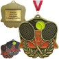 Duży medal tłoczony z emalią Tenis ziemny z grawerem oraz szarfą