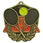 Duży medal tłoczony z emalią Tenis ziemny z grawerem oraz szarfą