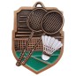Duży medal tłoczony Badminton z tabliczką oraz szarfą