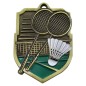 Duży medal tłoczony Badminton z tabliczką oraz szarfą