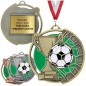 Duży medal tłoczony piłka nożna z tabliczką oraz szarfą Duży medal tłoczony piłka nożna z tabliczką oraz szarfą
