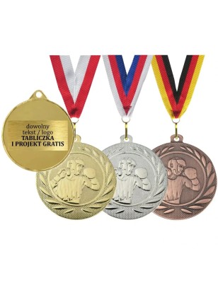 Medal bokserski o średnicy 5cm z wklejką i szarfą DI5000P