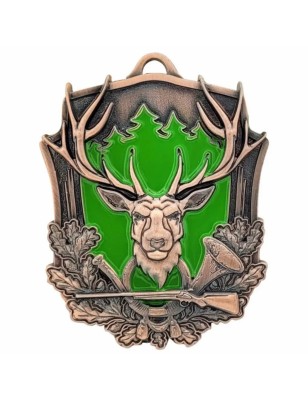 Masywny Medal Myśliwski Tłoczony z Jeleniem
