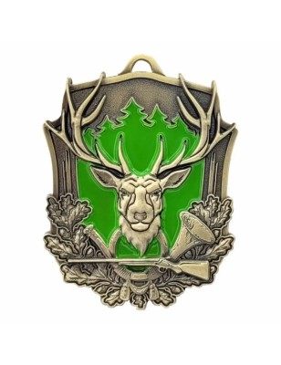 Masywny Medal Myśliwski Tłoczony z Jeleniem