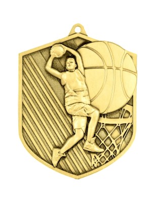 Medal koszykarski odlewany koszykówka z grawerem i szarfą