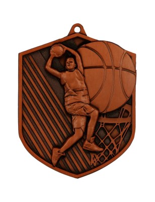 Medal koszykarski odlewany duży koszykówka | z grawerem i szarfą
