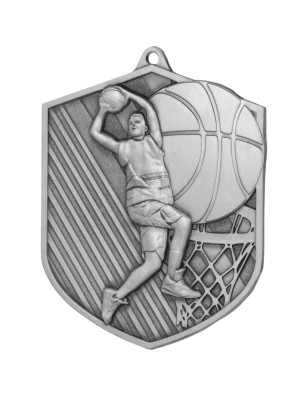 Medal koszykarski odlewany duży koszykówka | z grawerem i szarfą