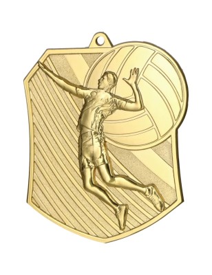 Medal siatkówka siatkarski odlewany duży pamiątkowy z wklejką i szarfą