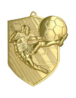 Medal piłkarski odlewany duży piłka nożna | z grawerką i szarfą