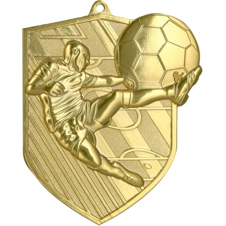 Medal piłkarski odlewany duży piłka nożna | z grawerką i szarfą