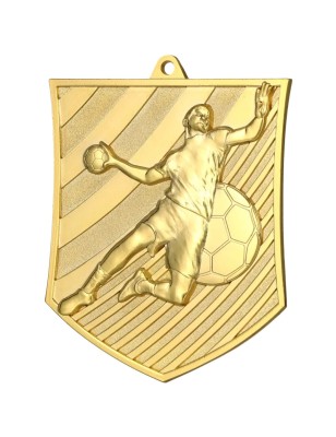 Medal piłka ręczna odlewany duży turniejowy z tabliczką i szarfą