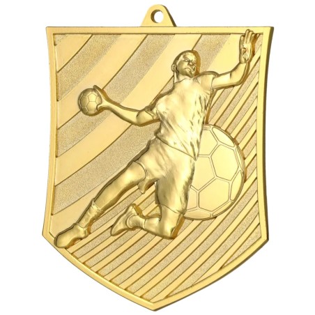 Medal piłka ręczna odlewany duży turniejowy z tabliczką i szarfą