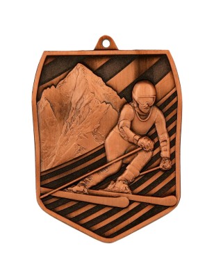 Medal narciarski odlewany duży narciarstwo | z wklejką i szarfą