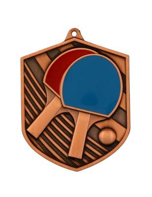 Medal tenis stołowy odlewany duży z emalią ping-pong | z grawerem i szarfą