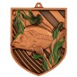 Medal wędkarski odlewany duży z emalią z wklejką i szarfą Medal wędkarski odlewany duży z emalią z wklejką i szarfą