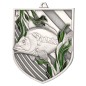 Medal wędkarski odlewany duży z emalią z wklejką i szarfą Medal wędkarski odlewany duży z emalią z wklejką i szarfą
