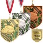 Medal wędkarski odlewany duży z emalią z wklejką i szarfą Medal wędkarski odlewany duży z emalią z wklejką i szarfą