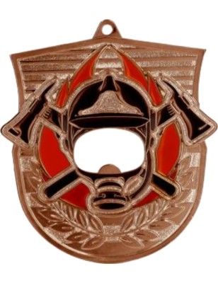 Medal strażacki odlewany duży straż pożarna | z wklejką i szarfą