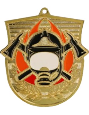 Medal strażacki odlewany duży z emalią z wklejką i szarfą straż pożarna OSP PSP