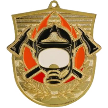 Medal strażacki odlewany duży z emalią z wklejką i szarfą straż pożarna OSP PSP