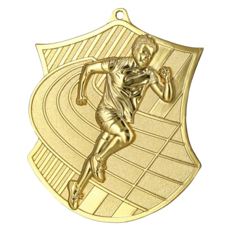 Medal biegowy odlewany duży lekkoatletyczny z grawerką i szarfą