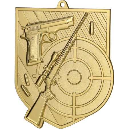 Medal strzelecki odlewany duży pamiątkowy z tabliczką i szarfą
