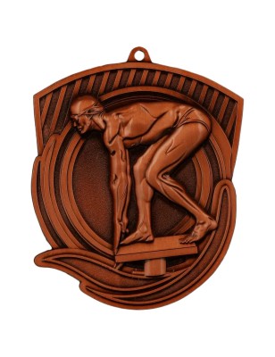 Medal pływacki odlewany duży pływanie | z wklejką i szarfą