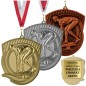 Medal pływacki odlewany duży mistrzowski z wklejką i szarfą