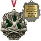 Medal myśliwski odlewany duży z grawerem i szarfą