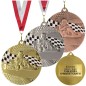 Gotowy medal kartingowy gokarty wyścigi 5cm z nadrukiem i szarfą Gotowy medal kartingowy gokarty wyścigi 5cm z nadrukiem i szarfą
