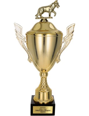 złoty Puchar z figurką kynologia - trofeum do twojej dyscypliny