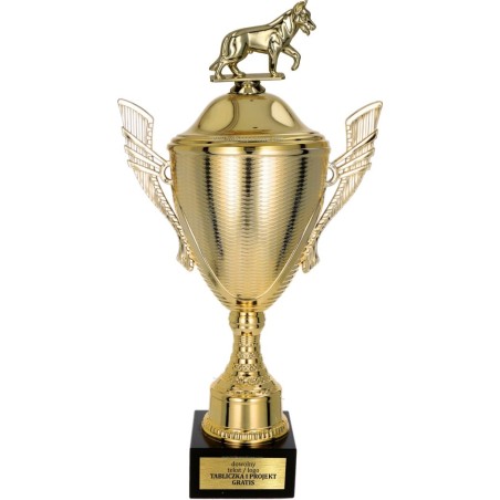 złoty Puchar z figurką kynologia - trofeum do twojej dyscypliny