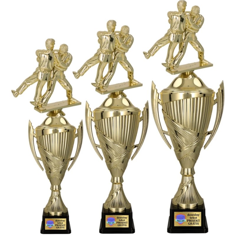 Komplet Pucharów Sportowych z figurką Judo 43-38-35 + grawer w cenie