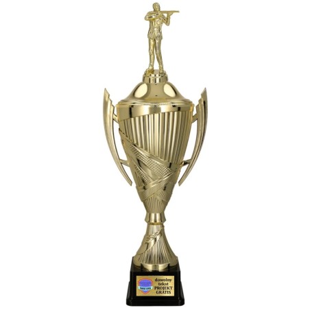 Komplet Pucharów Sportowych z figurką Strzelca 38-33-30 cm+ grawerki gratis Strzelectwo