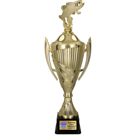 Komplet Pucharów Sportowych z figurką Ryby 37-32-29 cm + tabliczki gratis Wędkarstwo