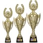 Komplet Pucharów Sportowych z figurką Jeździectwo 40-35-32 cm + Tabliczki gratis Podkowa Komplet Pucharów Sportowych z figurką Jeździectwo 40-35-32 cm + Tabliczki gratis Podkowa