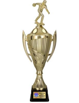 Komplet Pucharów Sportowych z figurką Kręgle 38-33-30 cm+ grawer w cenie Bowling