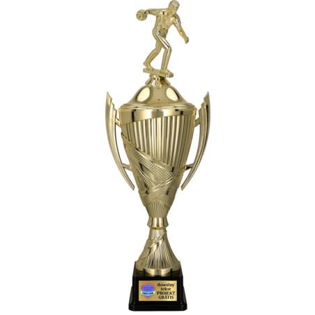 Komplet Pucharów Sportowych z figurką Kręgle 38-33-30 cm+ grawer w cenie Bowling