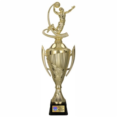 Komplet Pucharów Sportowych z figurką Koszykarza 43-38-35 cm + tabliczki w cenie Koszykówka