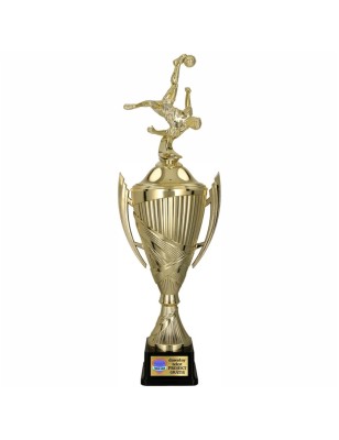 Komplet Pucharów Sportowych z figurką Piłkarza 42-37-34 cm + grawerki gratis Piłka Nożna