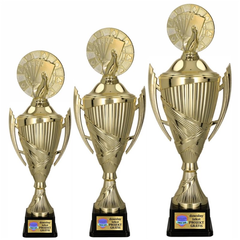 Komplet Pucharów Sportowych z figurką Gry Karciane 38-33-30 cm+ Personalizacja gratis Komplet Pucharów Sportowych z figurką Gry Karciane 38-33-30 cm+ Personalizacja gratis